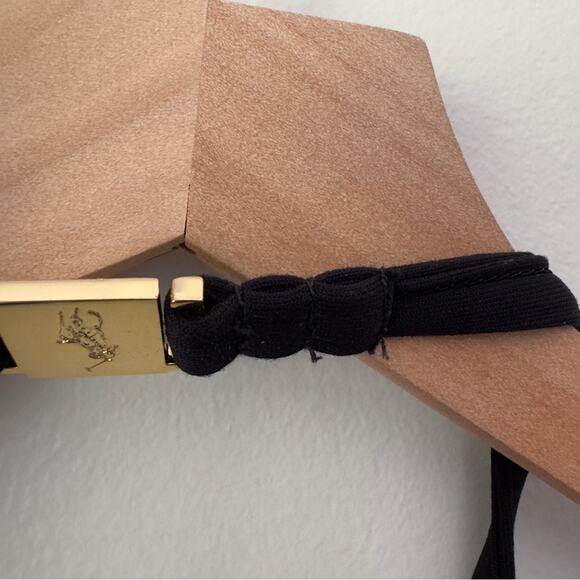 Vintage Ralph Lauren Bikini Swim Top Ruffle Halter Logo Back Gold Beach Pool EUC - Picture 6 of 11